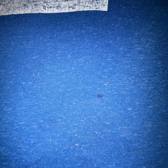 Chor Blue Linen Blend Graphic T-Shirt Men's XL White Distressed Print - Picture 3 of 5